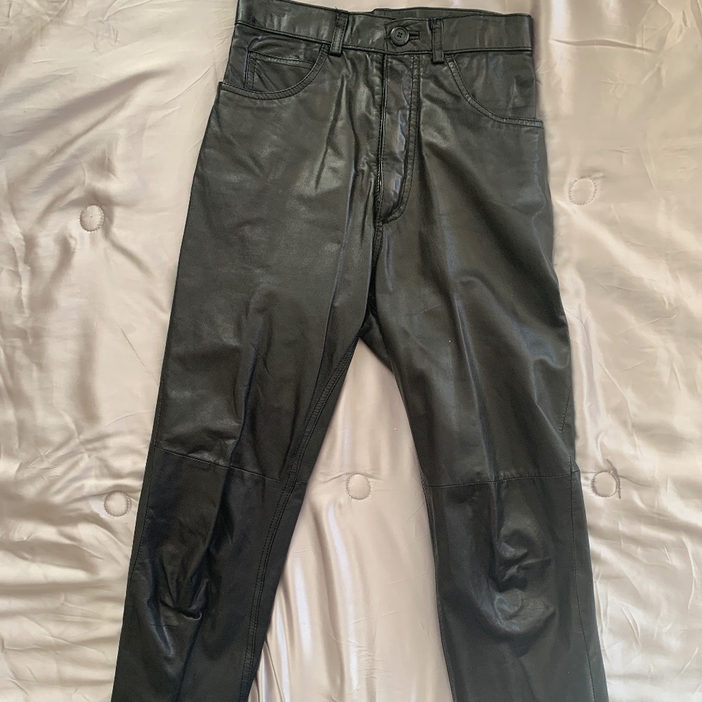 Black genuine leather jeans by Danielle
